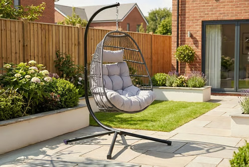 Hanging egg chair with - egg,