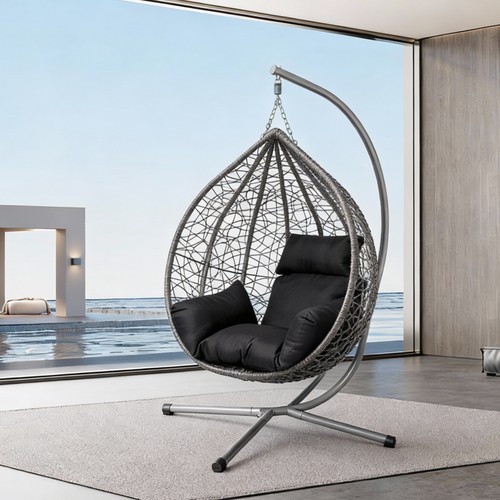 Hanging egg chair with stand - with, &