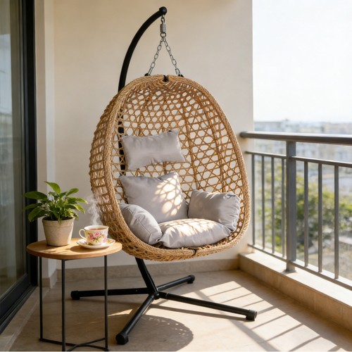 Hanging egg chair rattan - egg,