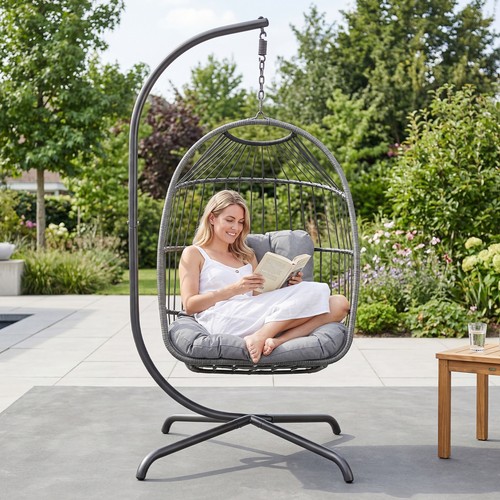Hanging rattan egg chair - egg,