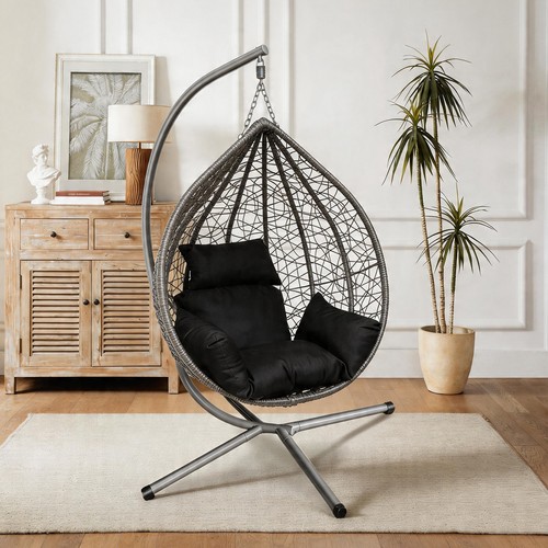 Rattan garden hanging swing - garden,