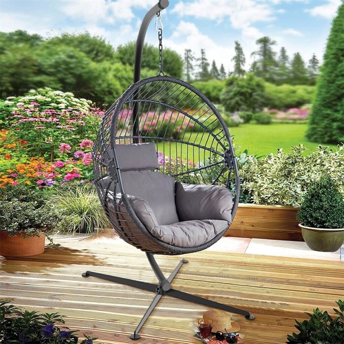 Large rattan hanging egg - rattan,