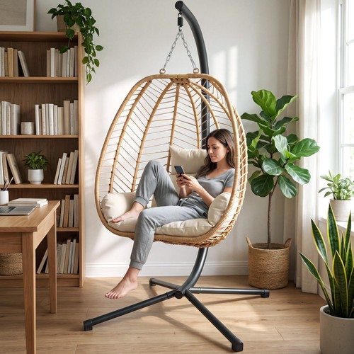 Hanging egg chair with stand - egg,