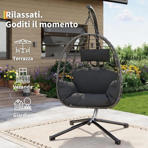 Rattan swing egg chair - swing, garden